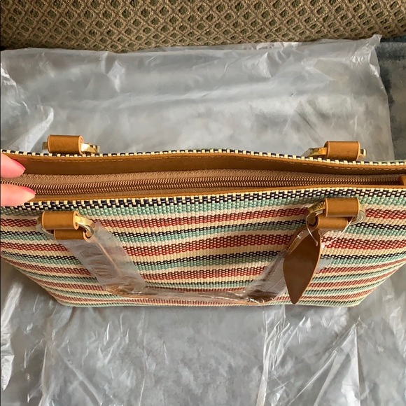 NIB Canvas Stripe Tote - Picture 2 of 7